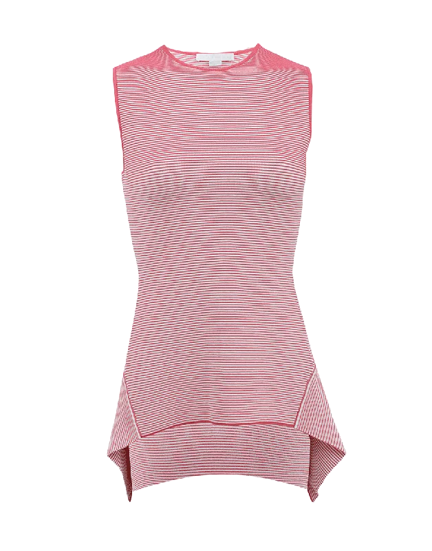 Sleeveless Crewneck Stripe Peplum Tank vintage tank top