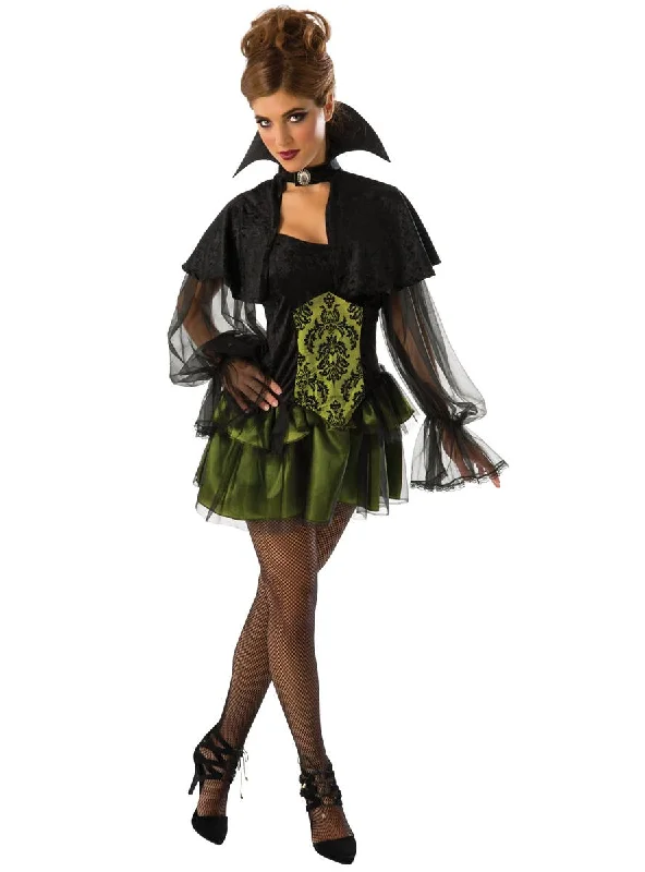 Elegant Vampiress Womens Halloween Dress Up Costume Boatneck Modish Everyday