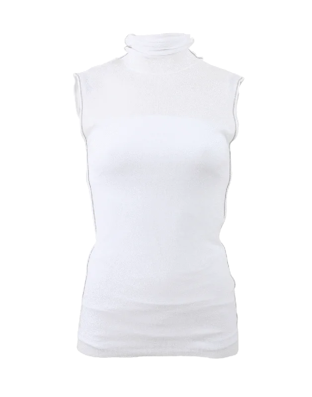 Gauze Turtleneck Tank crossback tank top