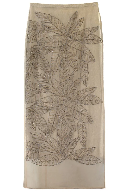 Wrap Skirt With Bamboo Print leather skirt sleek