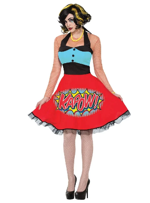 1950s Pop Art Kapow Womens Fancy Dress Costume Tunics Polka dots