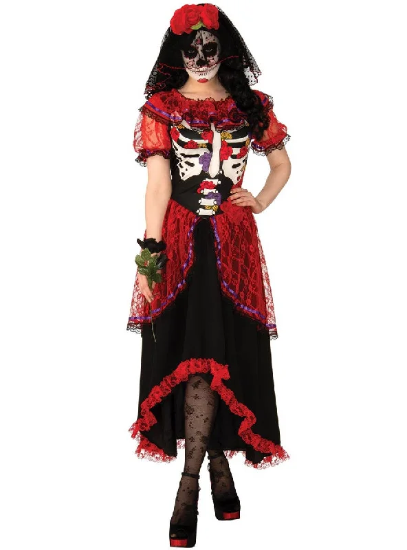 Day of the Dead Senorita Womens Fancy Dress Costume Tunics Occasion special