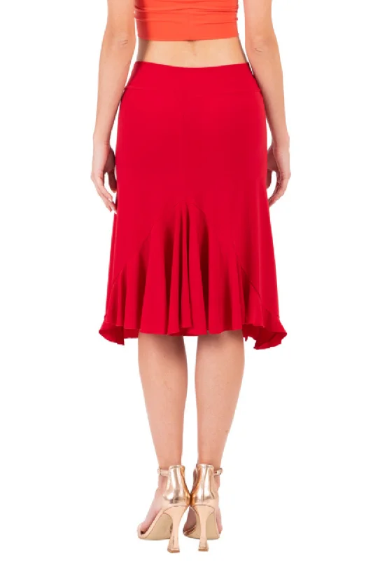 Tango Skirt With Back Ruffles velvet skirt luxurious