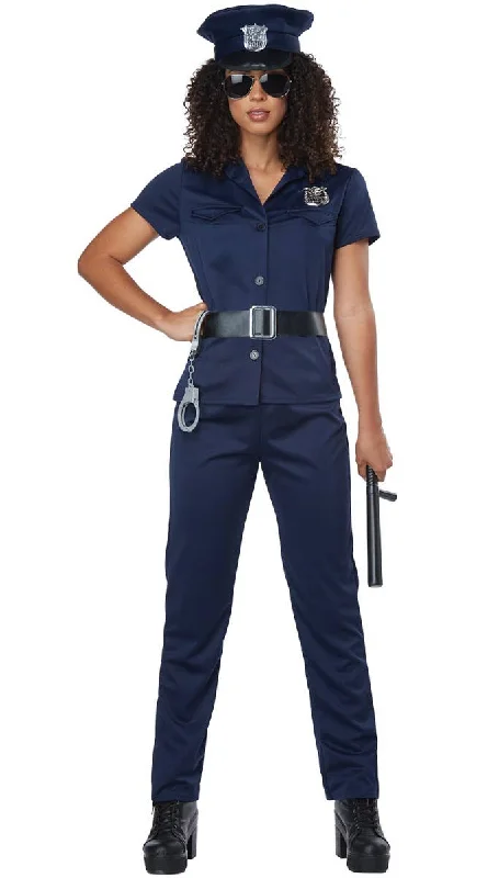 Classic Police Officer Womens Fancy Dress Costume Tunics stripes playful