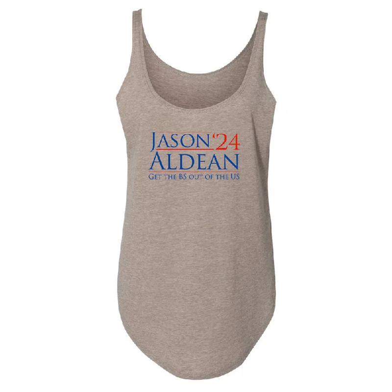 Jason 2024 Light Grey Ladies Tank cherry red tank