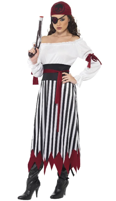 Pirate Lady Womens Fancy Dress Costume Tunics Lace romantic