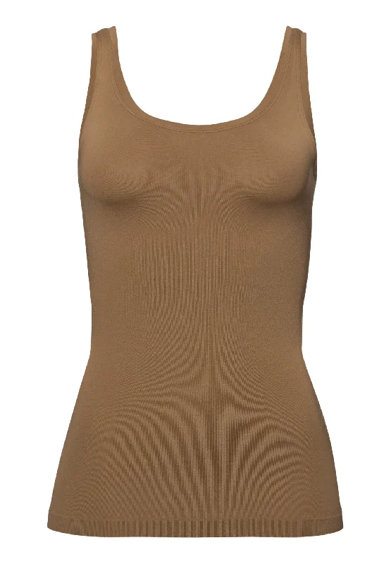 Touch Feeling Round Neck Tank Top | Walnut 71814-2821 vintage tank top