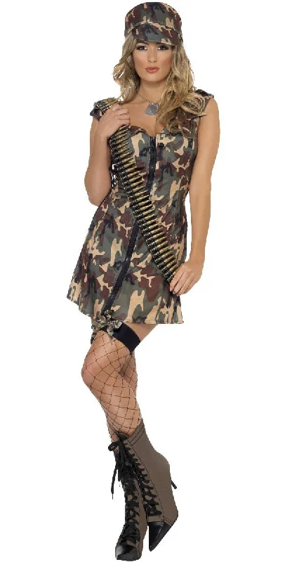 Army Womens Camouflage Dress Up Costume Tunics Versatile stylish