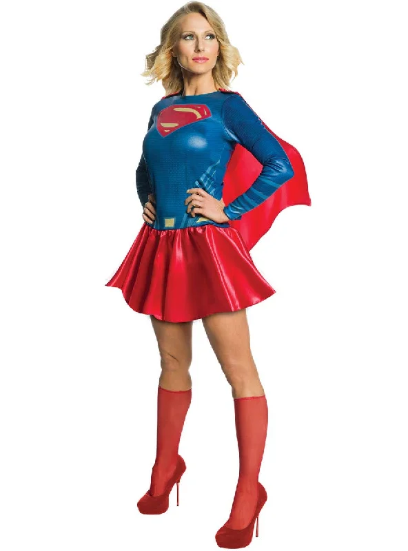 Justice League Womens Supergirl Fancy Dress Costume Tunics Yoga stretchy