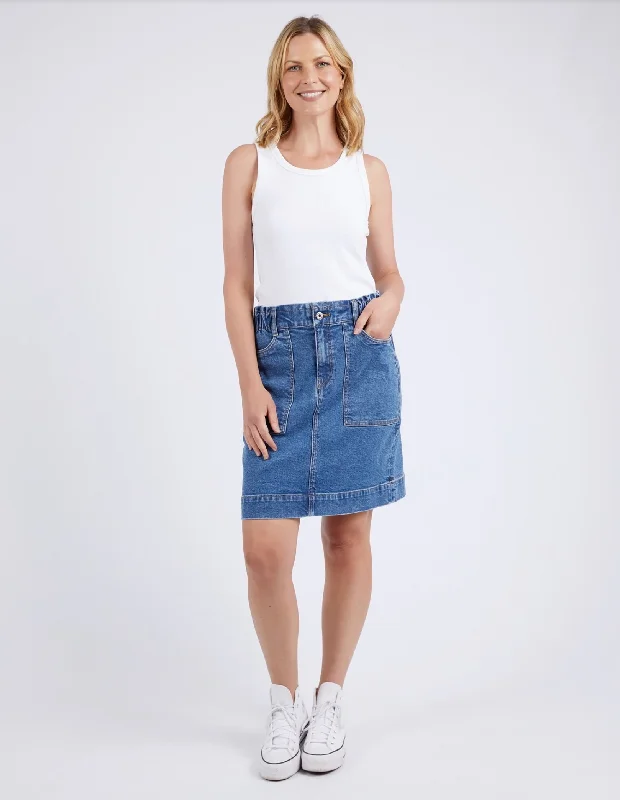 Elm Lifestyle Atlas Denim Skirt elastic waist skirt