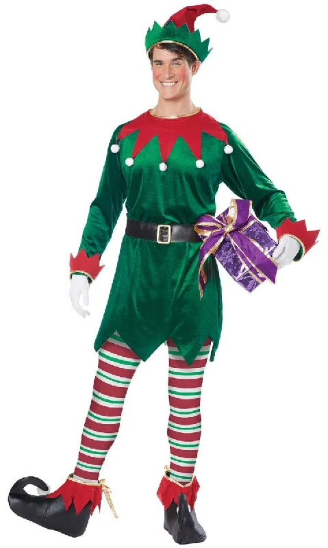 Christmas Elf Adults Fancy Dress Costume Turtleneck Neckline Stylish