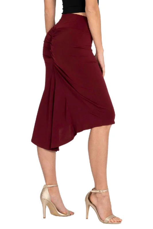 Fishtail Tango Skirt With Back Slit silk skirt luxurious