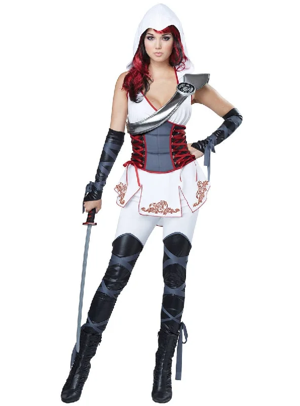 Ninja Assassin Womens Fancy Dress Costume empire Waist empire