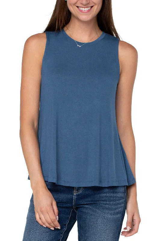 SLEEVELESS SCOOP NECK TANK strappy tank top