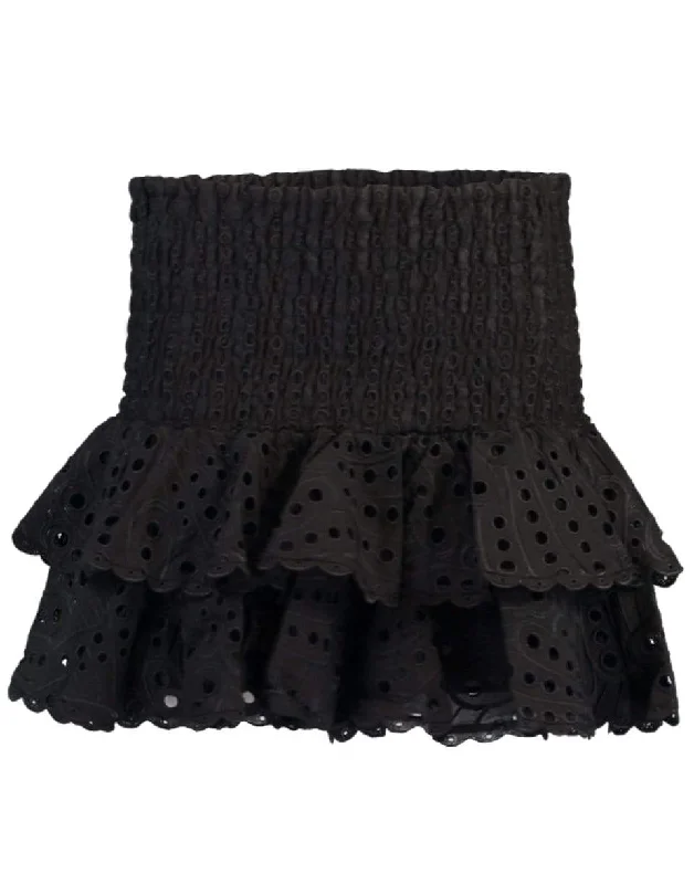 Noa Short Eyelet Skirt belted skirt waist