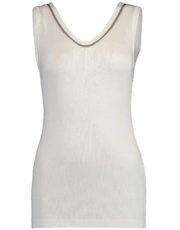 Scoopneck Ribbed Tank grey tank top