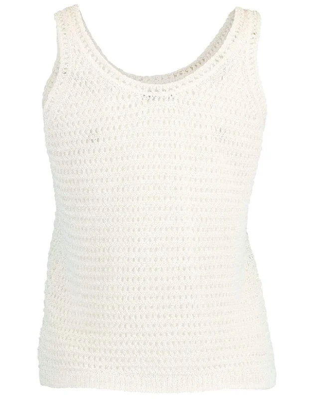 White Crochet Tank sequin tank top