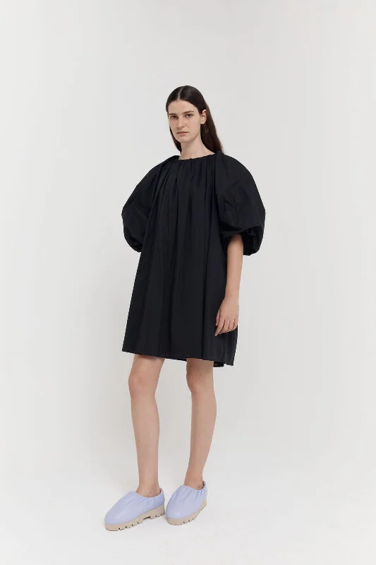 THE OVER DRESS - BLACK COTTON Tunics Designer luxury