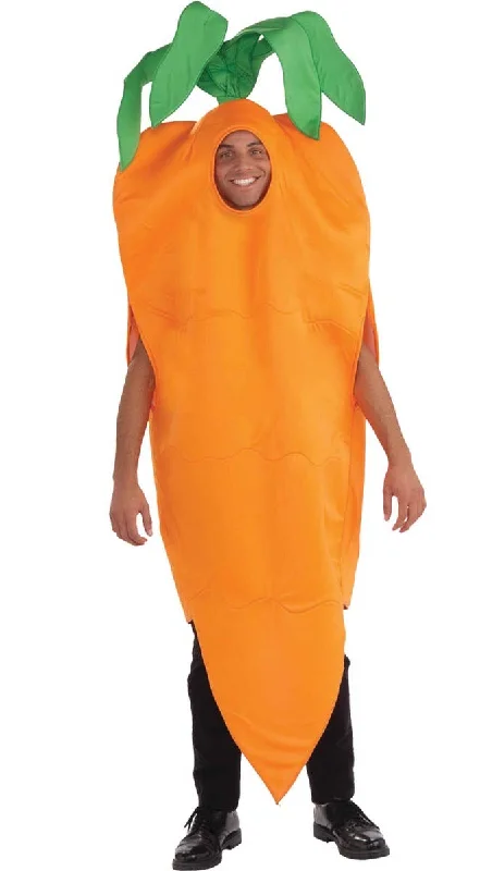 Novelty Orange Carrot Adults Fancy Dress Costume Cowl Neckline Elegant