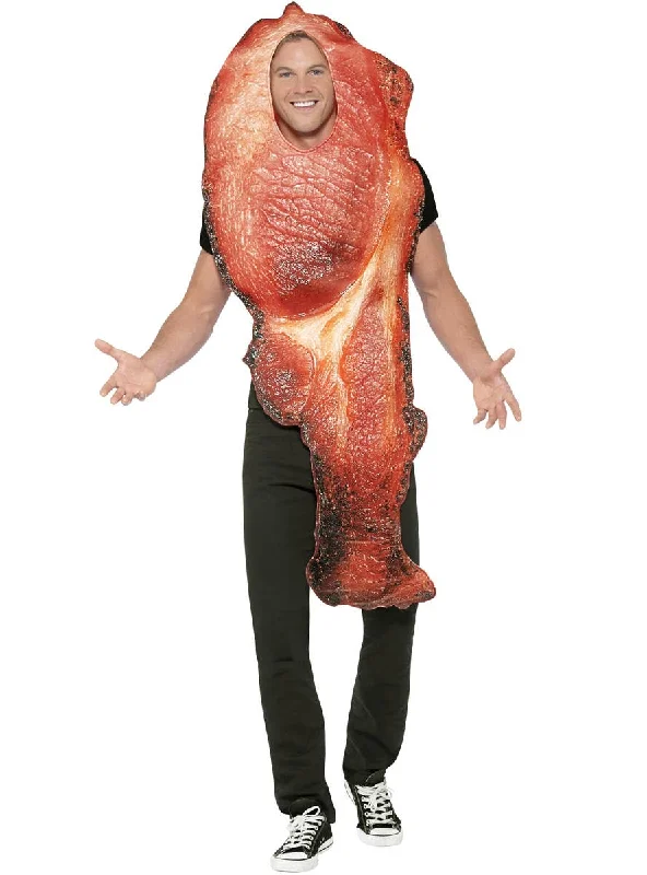 Cooked Bacon Strip Adults Funny Dress Up Costume Tunics Canvas sturdy