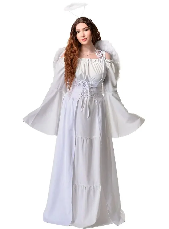 Deluxe White Angel Womens Costume Dress Tunics Vintage classic