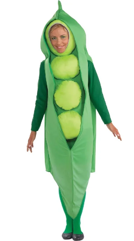 Novelty Green Pea Pod Adults Fancy Dress Costume Boat Neckline Classic