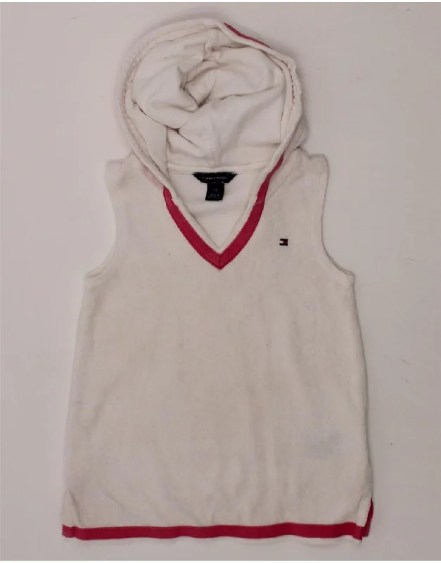 TOMMY HILFIGER Baby Girls Hooded Vest Tank Top 18-24 Months White Cotton trendy tank top