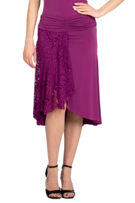 Tango Skirt with Lace Panel corduroy skirt textured