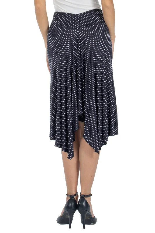 Polka Dot Skirt With Back Movement denim skirt classic