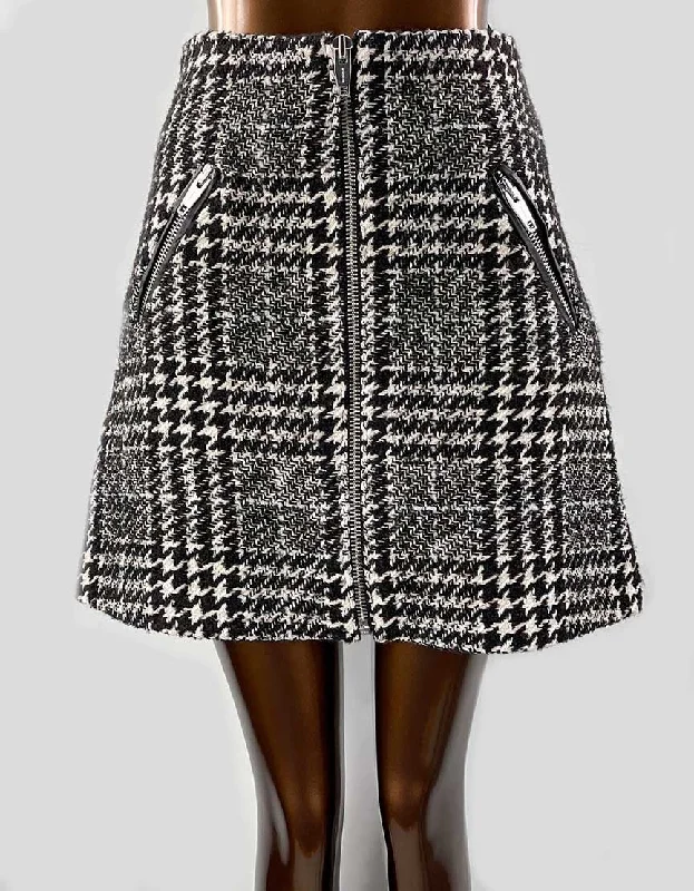 THE KOOPLES Tweed Mini Skirt With Front Zip - 2 US relaxed fit skirt