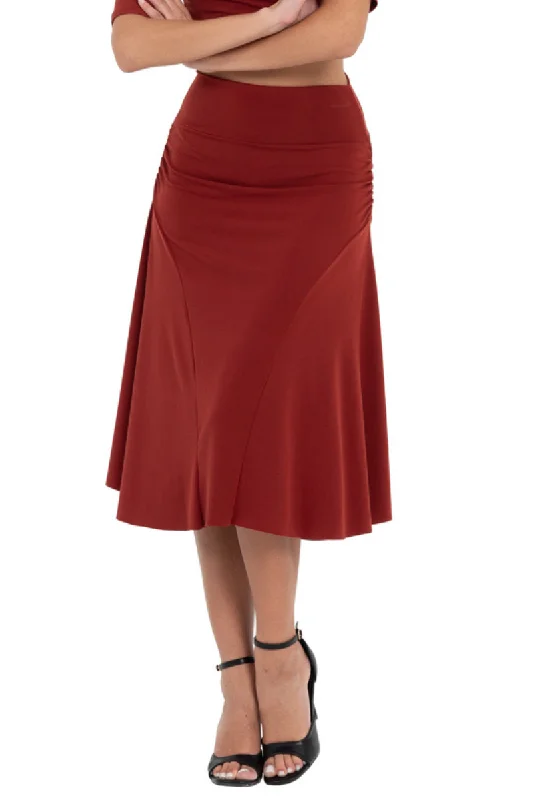 Flowing Skirt With Side Ruched Details velvet skirt sumptuous