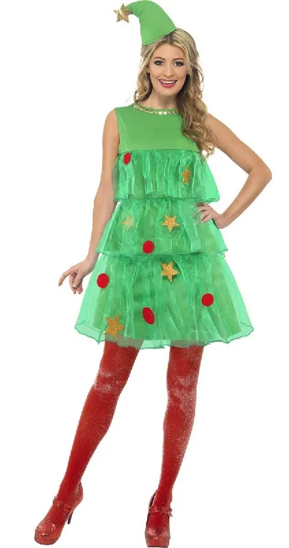 Cute Christmas Tree Womens Fancy Dress Costume Tunics Travel practical