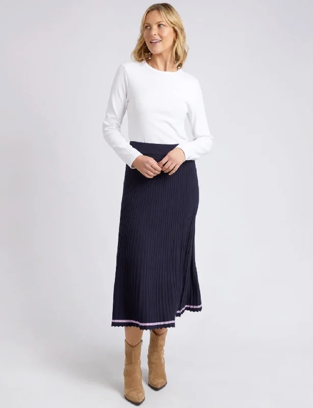 Elm Lifestyle Tammy Knit Skirt pleated skirt texture