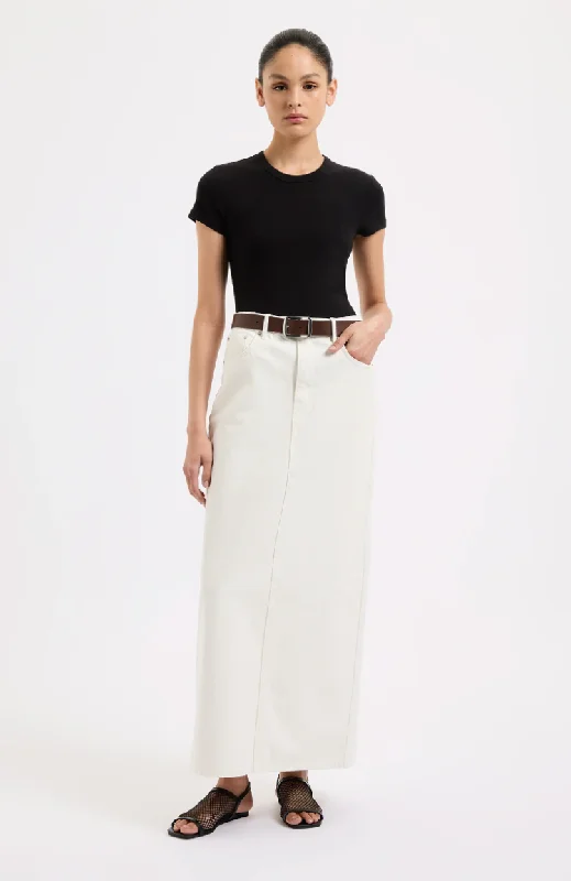 Nude Lucy Denim Maxi Skirt ribbed skirt waist