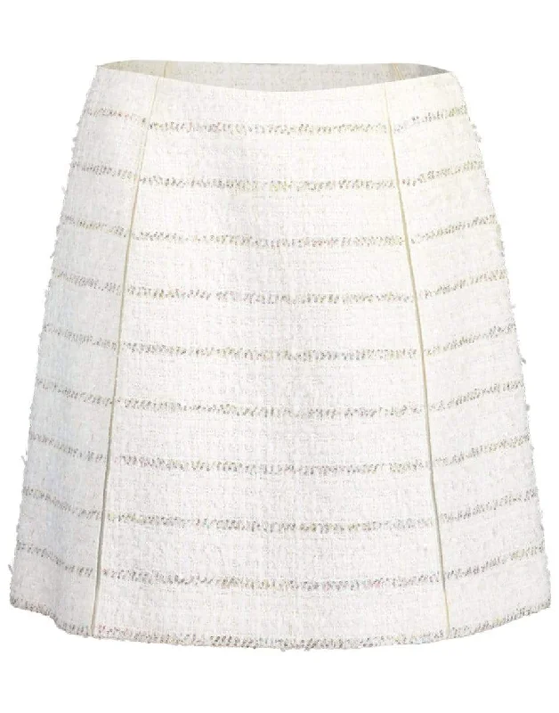 Striped Tweed Above The Knee Skirt breathable skirt fabric