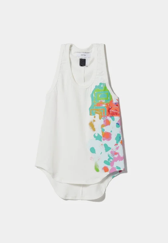 Facetasm Spraypaint Tank Top Tee White print tank top