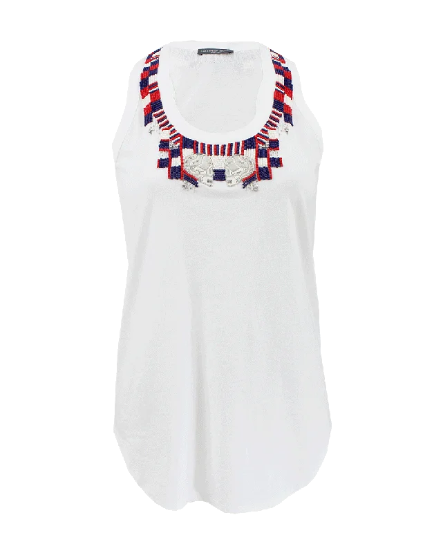 Embroidered Racerback Tank trendy tank top