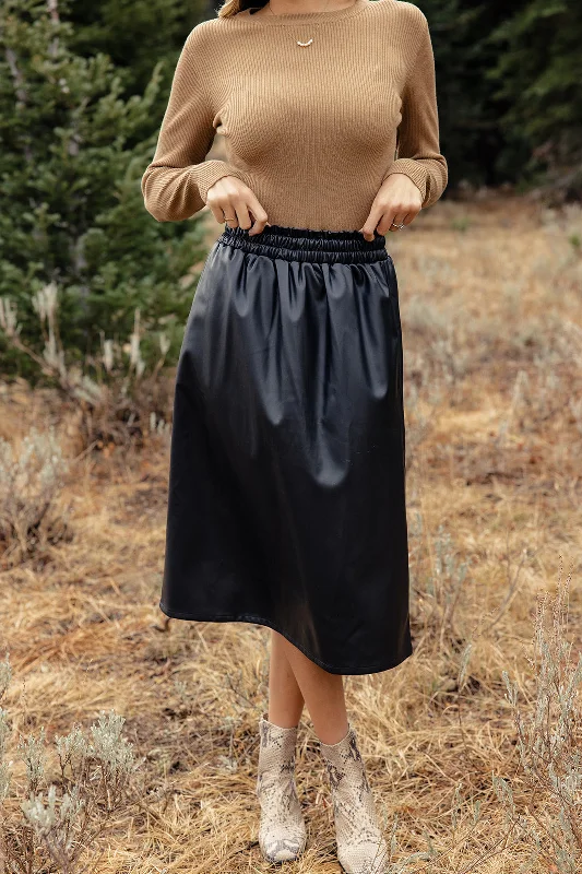 Dancing in the Moonlight Vegan Leather Skirt corduroy skirt comfortable