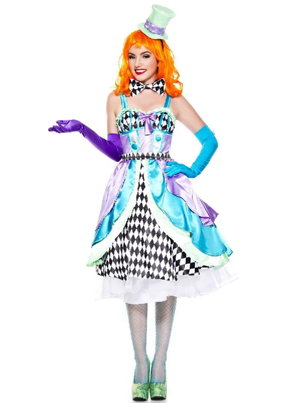 Miss Mad Hatter Womens Fancy Dress Costume Tunics Stylish elegant