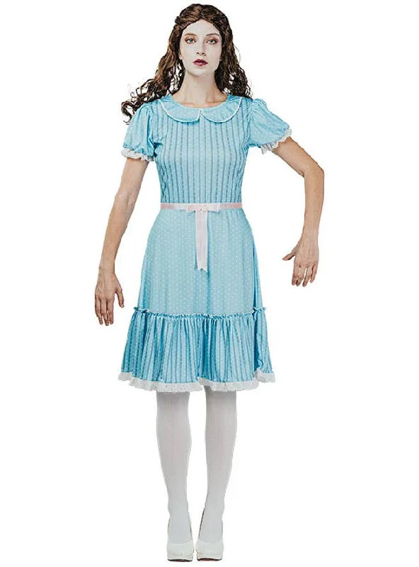 Creepy Blue Dress Twin Womens Halloween Costume Tunics Running lightweight