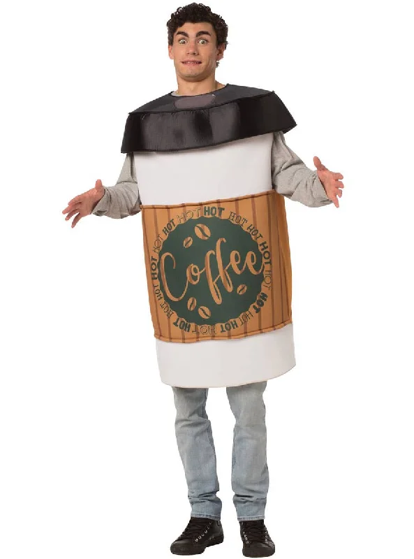 Coffee 2 Go Adults Funny Dress Up Costume Tunics Mesh breathable