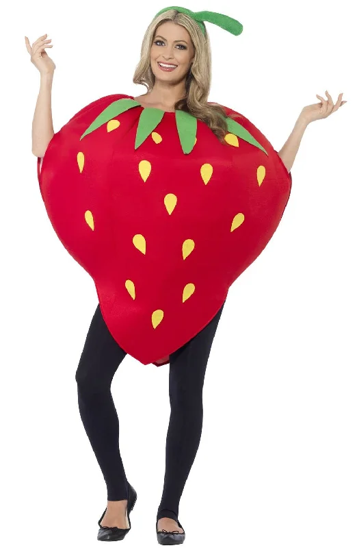 Novelty Adults Strawberry Fancy Dress Costume Boatneck Modish Everyday