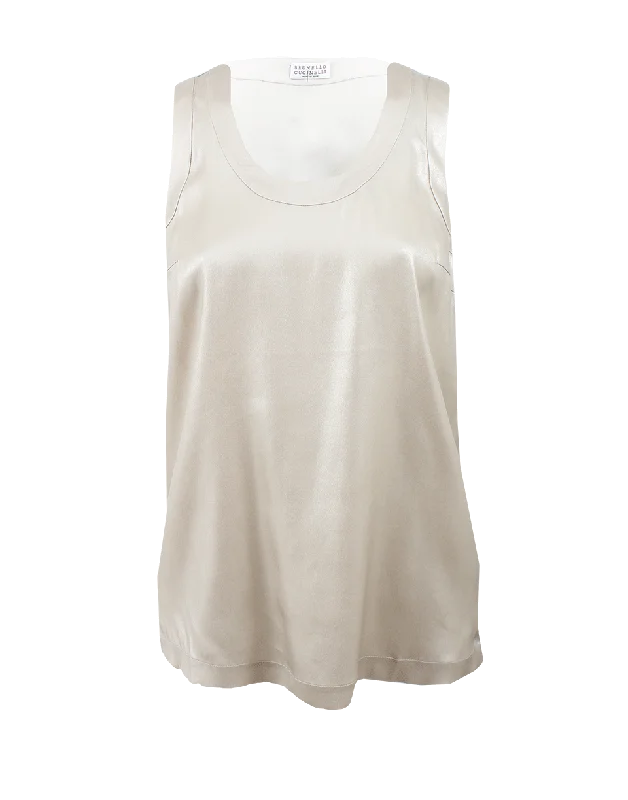 Lame Silk Tank strapless tank top