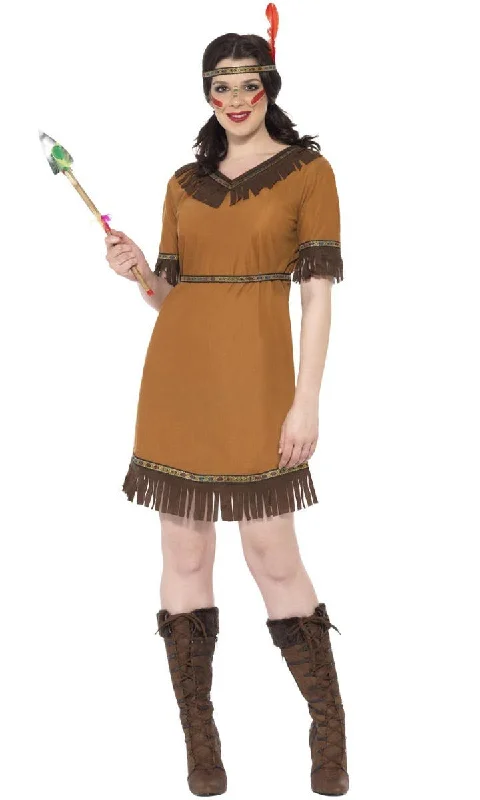 Native American Maiden Womens Dress Up Costume Elegant Long Evening