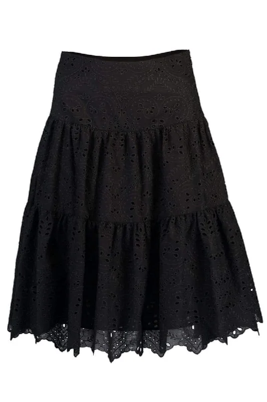 Embroidered Cut Out Skirt chiffon skirt flowing