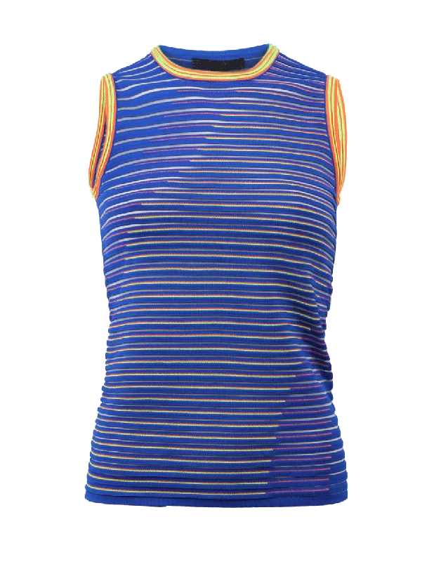 Twisted Graphic Stripe Tank halter tank top