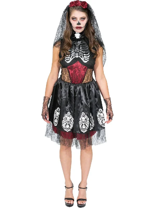 Day of the Dead Senorita Womens Dress Up Costume Tunics Ceremony elegant