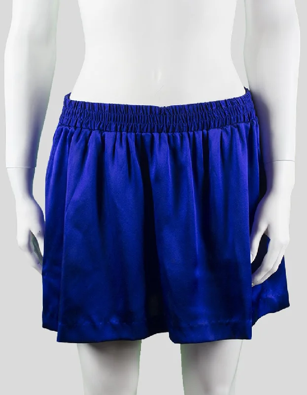 Mason Electric Blue Silk Mini Skirt With Elasticated Waist And Side Pockets Size 4 summer skirt style