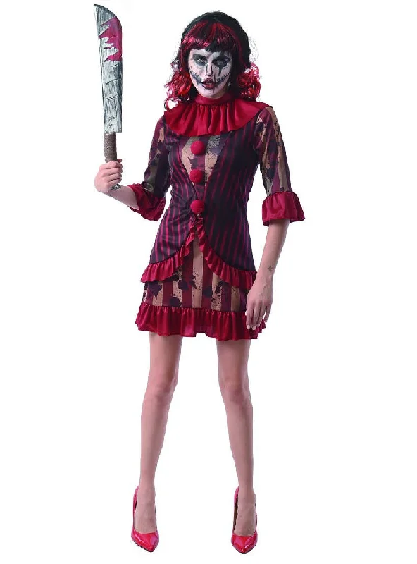 Creepy Clown Womens Halloween Fancy Dress Costume Tunics Hiking breathable