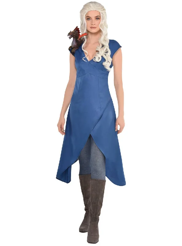 Mother Of Dragons Daenerys Womens Blue Dress Costume Tunics Luxurious high-end